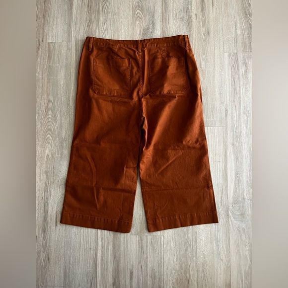 NWT Madewell Women’s Petite Emmett Wide-Leg Crop Pants Burnt Orange Size 36P - Picture 6 of 6